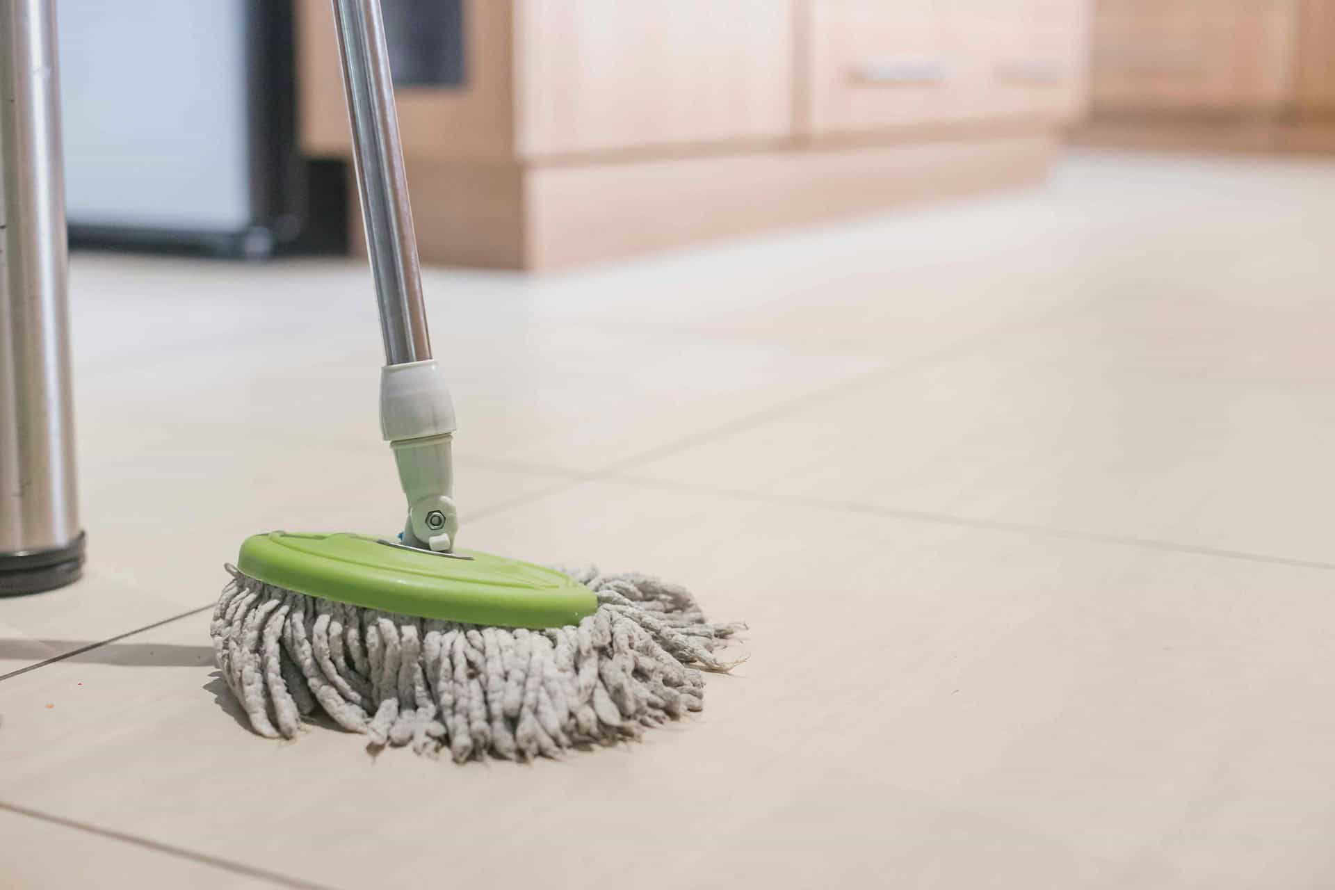 Floor stripping and refinishing carried out as a scheduled project