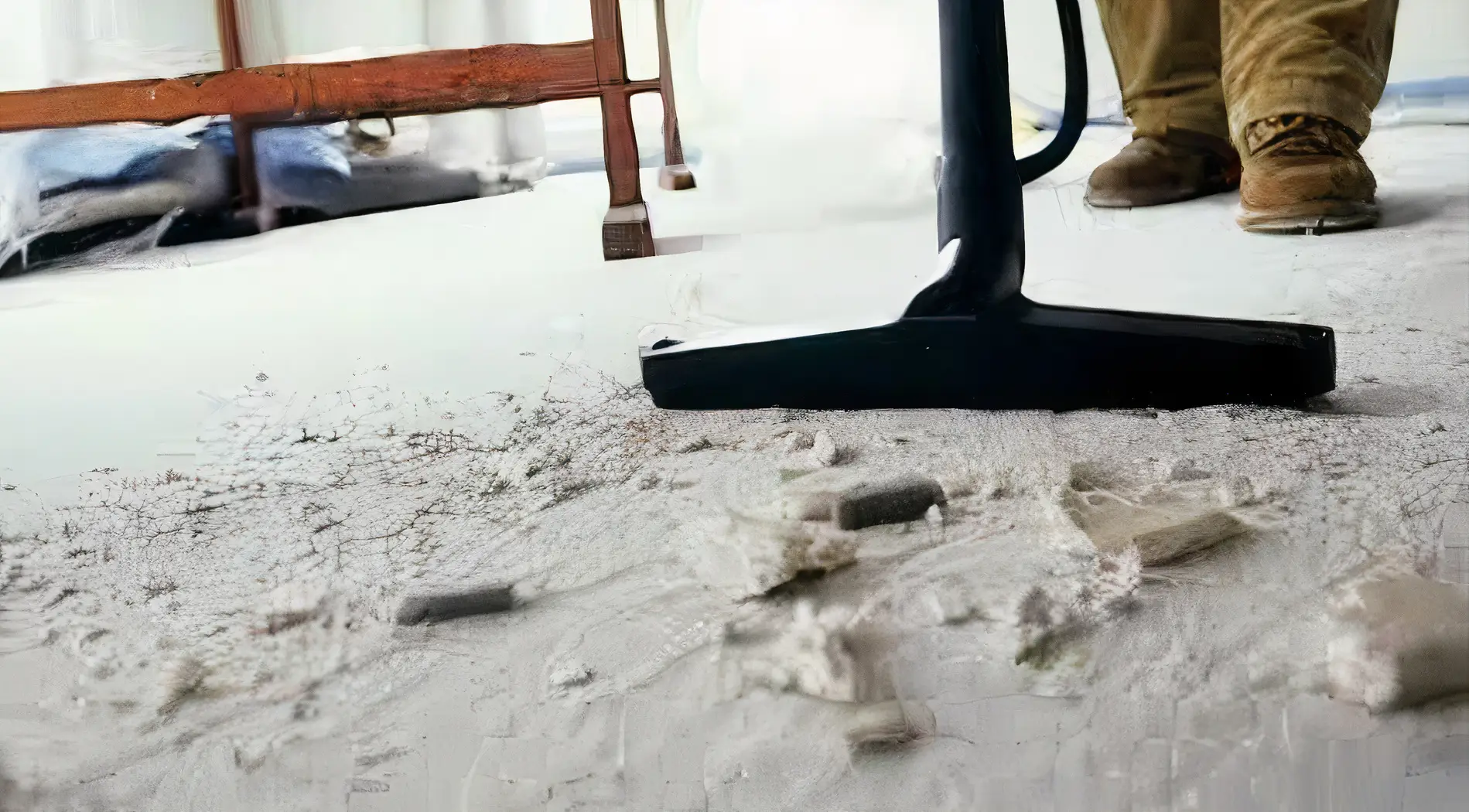 Fine clean and debris removal after construction and renovation work