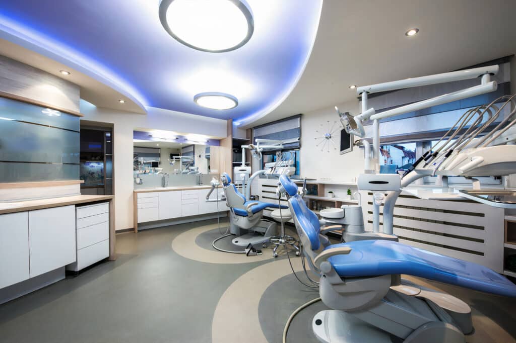 Clean modern dental office treatment room in Connecticut