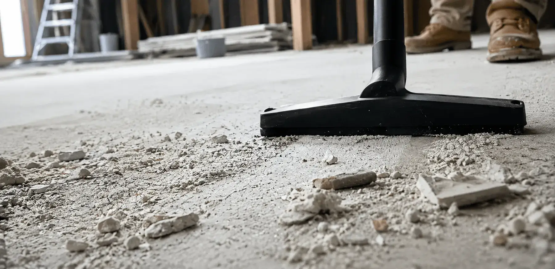 Post-construction cleaning on a newly completed commercial build